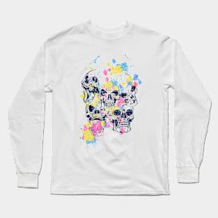 Colorful Skulls Long Sleeve T-Shirt